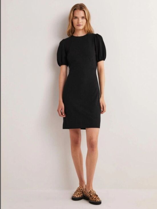 Boden Dresses & Skirts - Boden Cut Out Jersey Mini Dress Black Women’s Back Button Size 8R